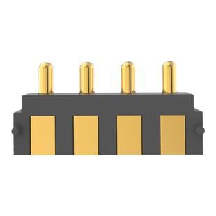 侧贴弹簧针连接器公母座2-4pin黄铜镀金充电触点测试探针pogopin