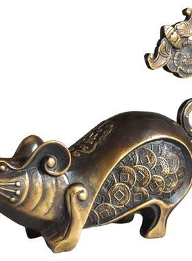 全铜办公桌家居客厅吉祥老鼠摆件