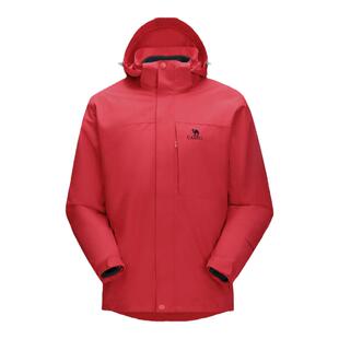 骆驼户外雨神谷子黄冲锋衣女三合一冬季防风防水外套男旗舰店正品