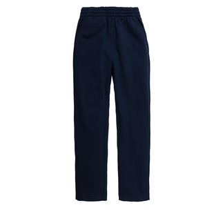 伊顿纪德针织运动裤男女童藏青色加绒直筒收脚学生运动校裤13Y028