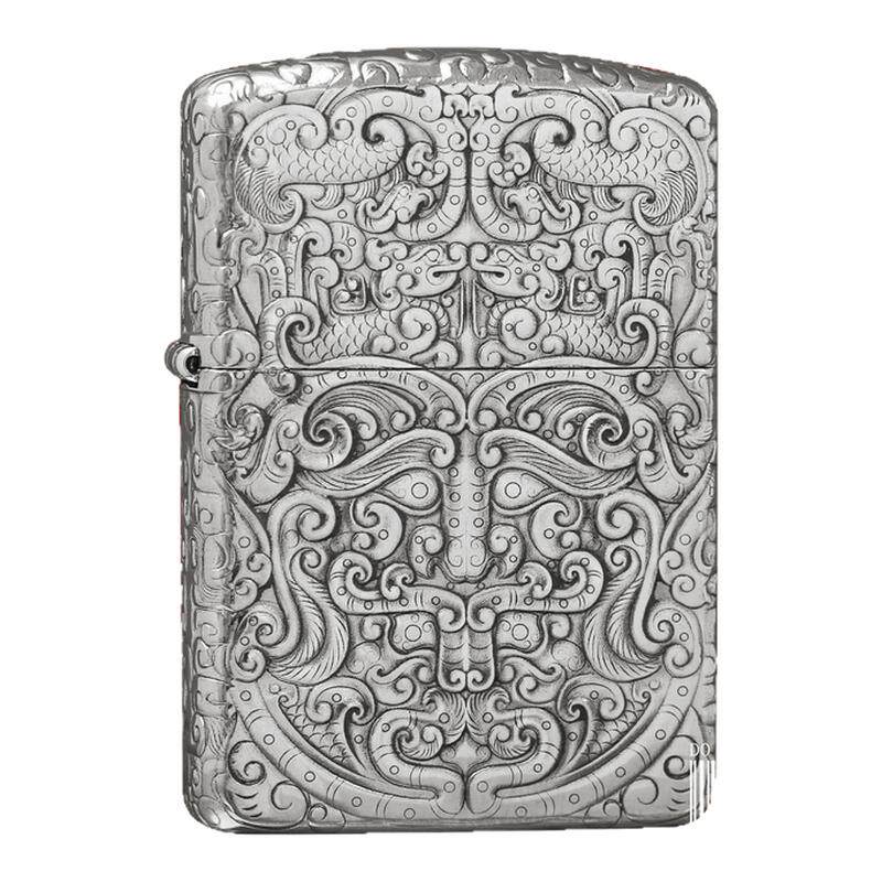 Zippo金蝉子夔牛纹盔甲打火机礼