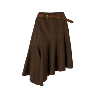 ENJOYME商场同款美式不规则斜边半身裙女2025早秋小个子宽松长裙