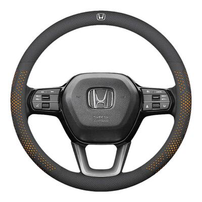 真皮通用运动防滑透气方向盘套