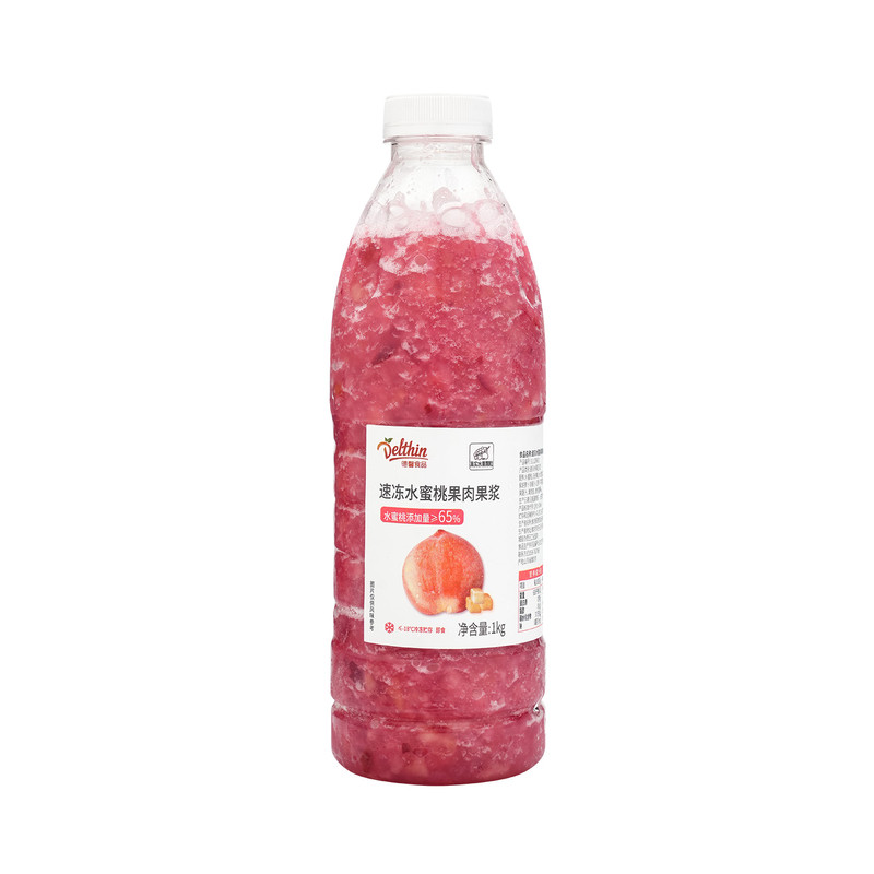 德馨速冻水蜜桃果肉果浆 奶茶店专用冷冻水蜜桃原浆果酱茶饮原料