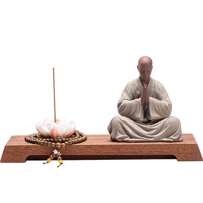 久造中式风禅意书房茶桌小沙弥