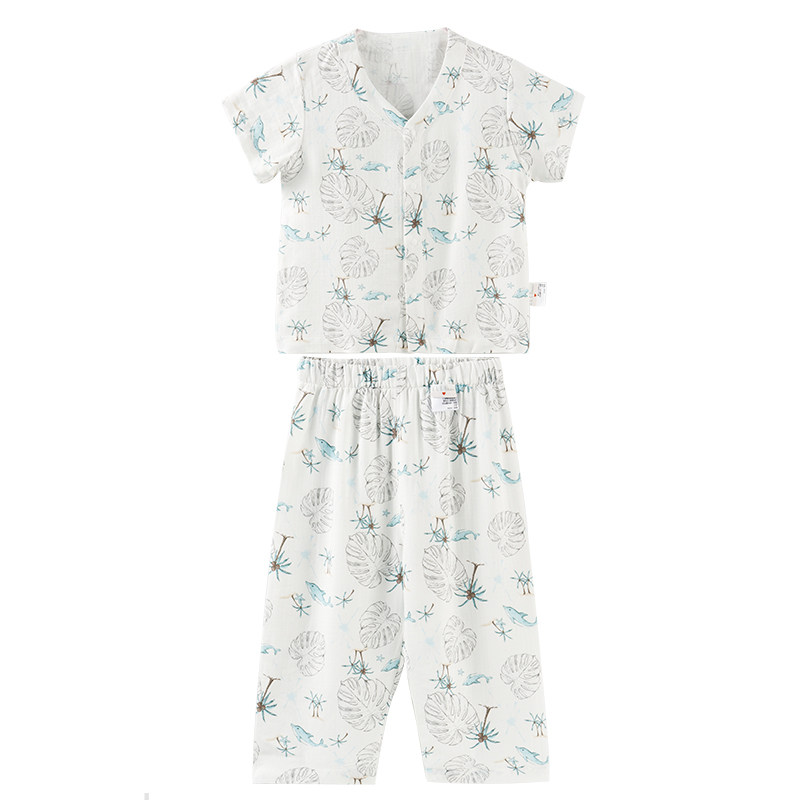 ELLE baby莫代尔宝宝睡衣2026新款夏儿童男童女童开衫薄款家居服