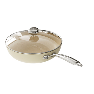 velosan鹅卵石陶瓷不粘锅炒锅家用炒菜锅女士锅具电磁炉燃气专用