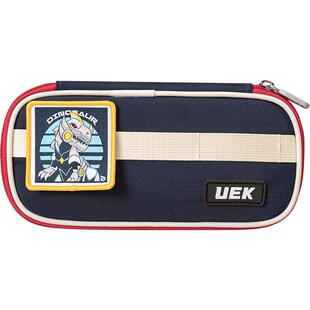 uek优壳徽章笔袋多层小学初中生大容量一年级文具盒男女孩铅笔盒