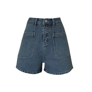 2024高腰牛仔短裤女夏季薄款宽松阔短腿大码胖mm显瘦a字热裤子