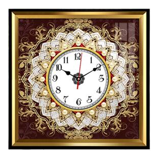 唐卡晶瓷遮挡电表箱装饰画带钟表配电箱免打孔电闸盒挂画创意挂钟