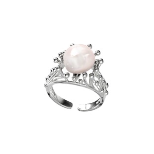 PEARLONA树突绽放巴洛克珍珠戒指女 原创轻奢小众设计指环 新款