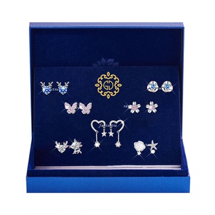 高级感耳钉女s925银套装耳环礼盒一周时尚耳饰精致送女朋友礼物