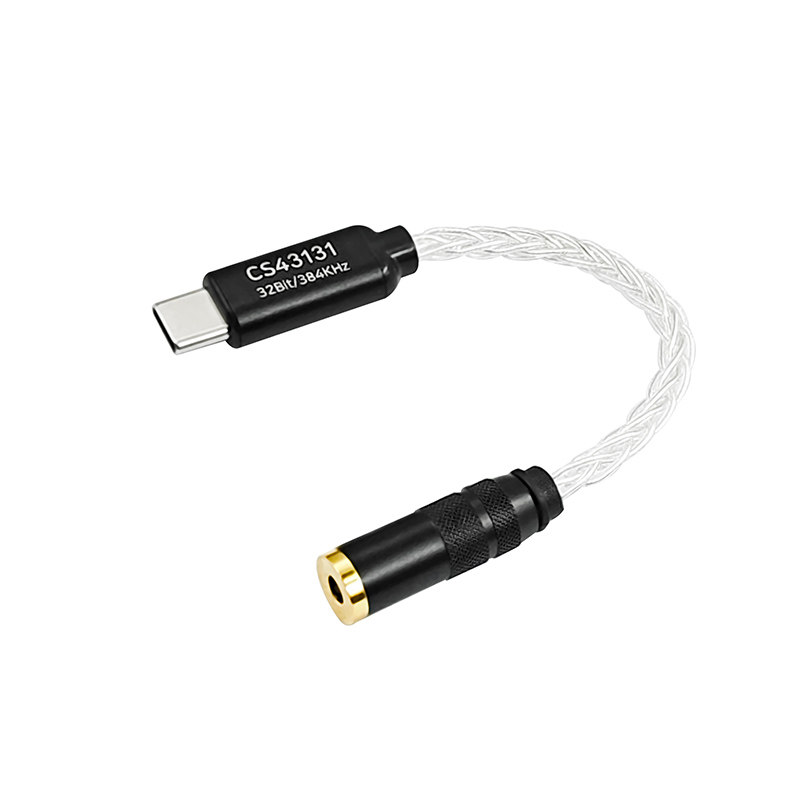 畅圣CS43131小尾巴解码耳放纯银线HIFI音频DAC耳机转接头