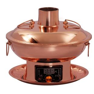 铜火锅电碳两用纯铜家用鸳鸯锅老北京涮羊肉碳老式炉插电铜锅锅具