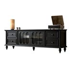 法式复古实木电视柜落地客厅小户型美式轻奢高级感收纳储物柜一体