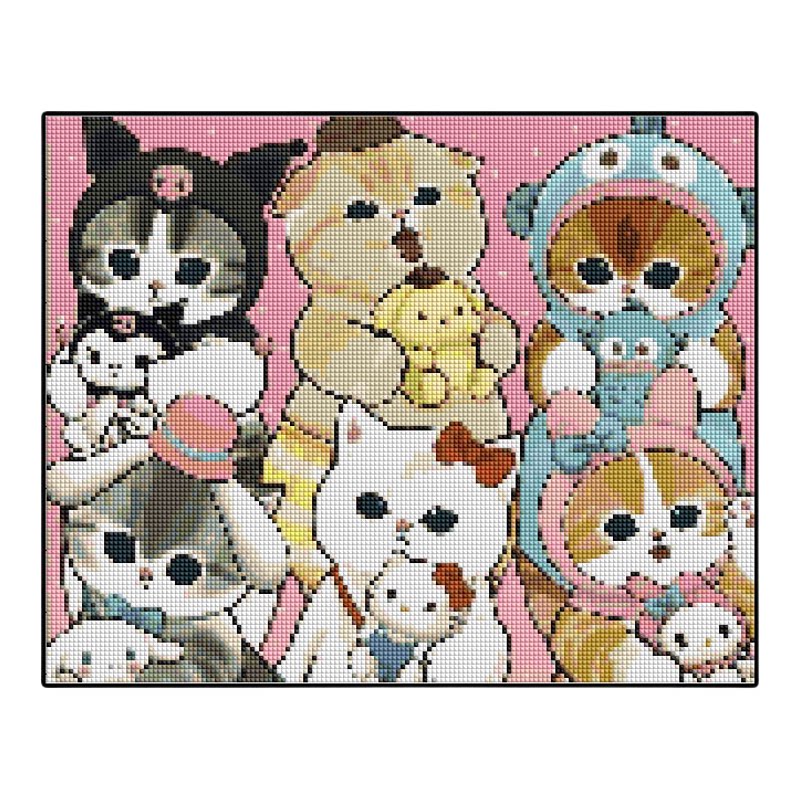 可爱mofusand猫方钻石画高难度女孩子diy成人女生手工点钻十字绣