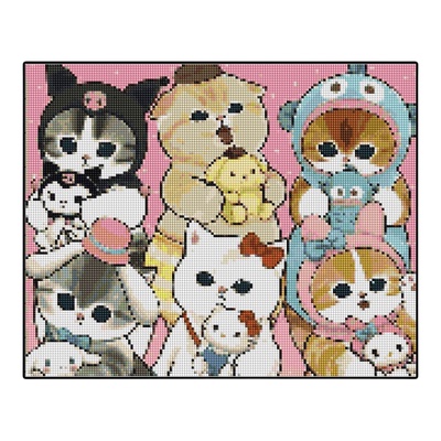 可爱mofusand猫方钻石画高难度女孩子diy成人女生手工点钻十字绣
