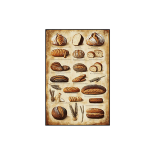 面包店装饰画复古法棍餐厅美食超市便利店甜品店商场挂画灯画灯箱