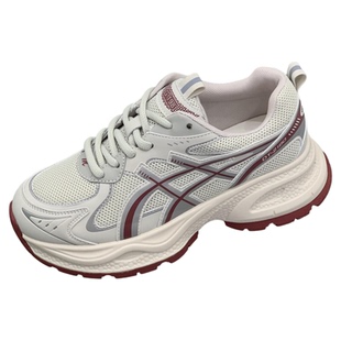 真皮老爹鞋女2025秋季轻便透气网面跑步鞋百搭显瘦运动鞋休闲女鞋