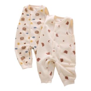 初生婴儿背带裤春秋款外穿加绒新生男宝宝女秋冬季长裤子2025新款