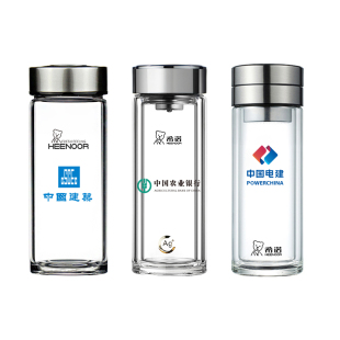 希诺定制玻璃杯印字水杯团购年终礼品商务办公公司赠品刻字LOGO