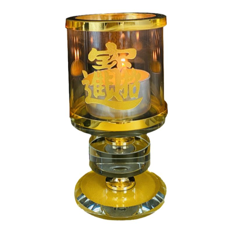 水晶烛台供佛酥油灯供灯楞严咒大烛台