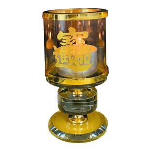 水晶烛台供佛酥油灯供灯楞严咒大悲咒长明灯供佛灯座莲花灯供佛堂