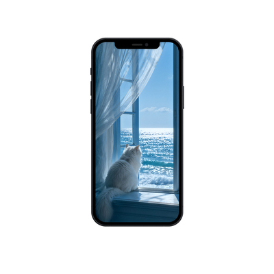 窗边白猫望向大海8K超清壁纸iphone苹果安卓手机电脑ipad平板壁纸