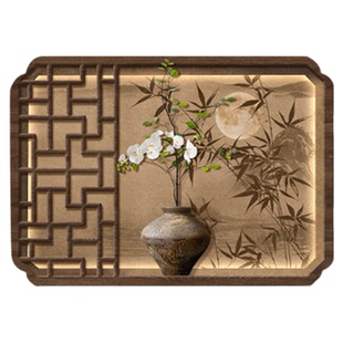 宋代美学电表箱装饰画新中式宋氏餐厅电表箱遮丑装饰画多媒体盒