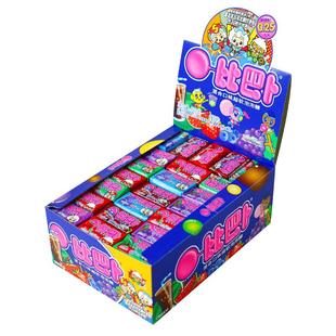 比巴卜泡泡糖喜羊羊带贴纸120粒混合味口香糖盒装80后儿童零食品