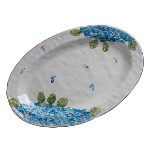 鱼盘高级感家用蒸鱼盘好看装鱼盘子大号新款陶瓷餐具12寸手捏鱼盘