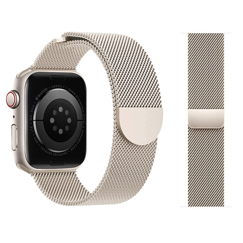 适用apple watch11/10表带iwatch9/87/6/5/4/3代se/s5/s4不锈钢s10金属苹果s7磁