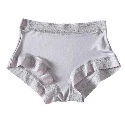 真丝女中腰桑蚕丝蕾丝透气内裤