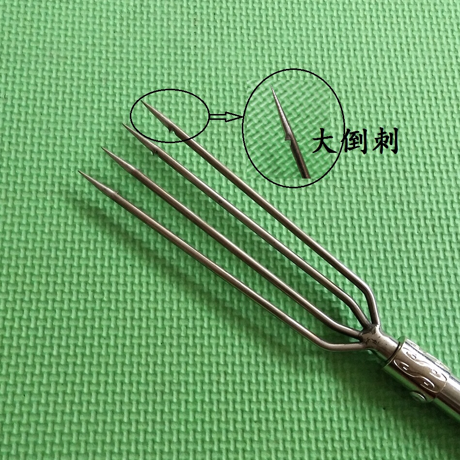 渔具鱼叉不锈钢倒刺小鱼叉泥鳅黄鳝叉垂钓小配件不锈钢四齿小鱼叉