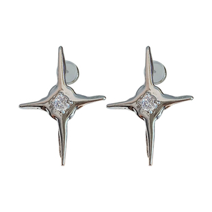 十字架耳环女星星纯银耳钉法式小众设计高级感耳坠气质冷淡风耳饰