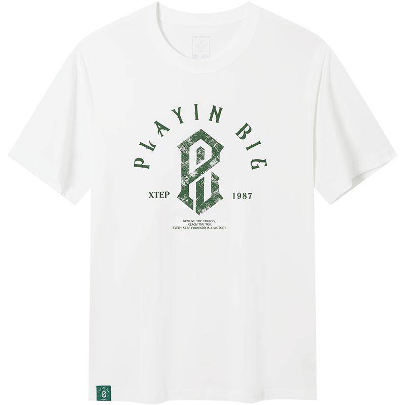 特步篮球T恤男2026年夏季新款运动服透气休闲短袖男974229010290