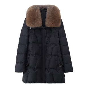 高端羽绒服女2025新款冬季中长款狐狸毛领90白鹅绒加厚保暖外套潮