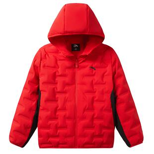 红色新年衣服安踏儿童装轻薄羽绒服男童2026冬季新款保暖上衣外套