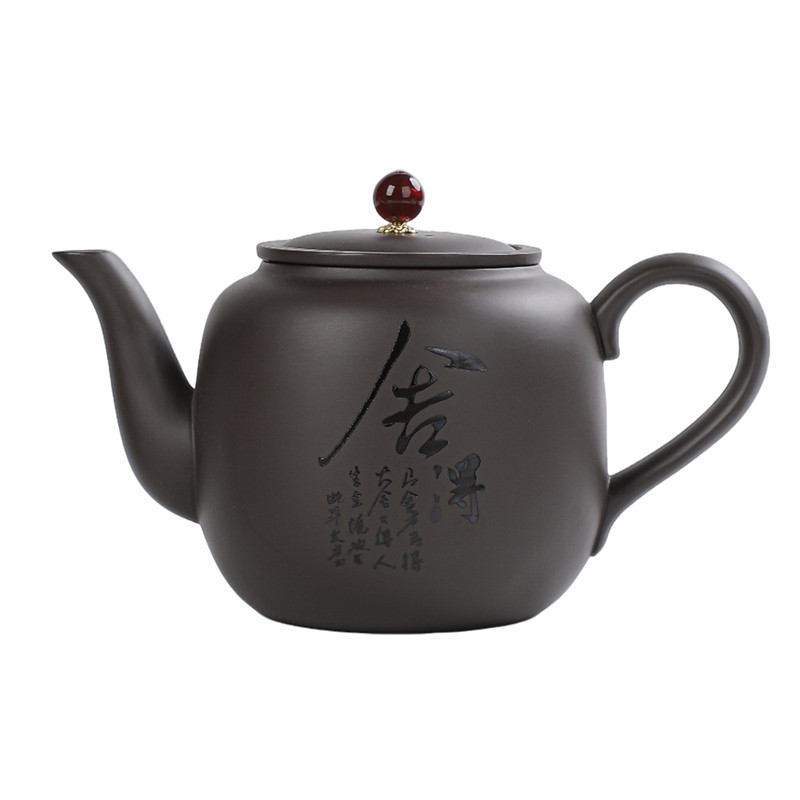 紫砂提梁壶陶瓷凉水壶泡茶壶带过滤网家用功夫茶具单壶刻字大容量