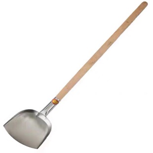 大锅铲不锈钢特大号木把食堂酒店厨房商用长木柄老式加厚炒菜铲子