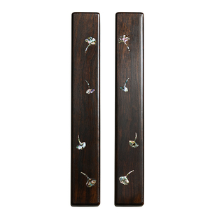 素叶对镇 螺钿黑梓木镇尺镇纸文镇纸镇木器置笔笔搁书法文房摆件