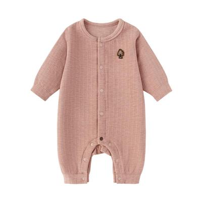 babylove婴儿连体衣秋冬季睡衣宝宝哈衣爬服简约弹力加厚保暖衣服