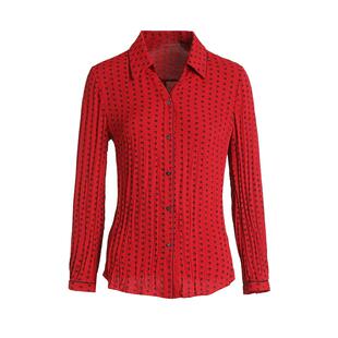 乔万尼商场同款衬衫新品压褶爽滑质感翻领气质显瘦高级感EI3C125