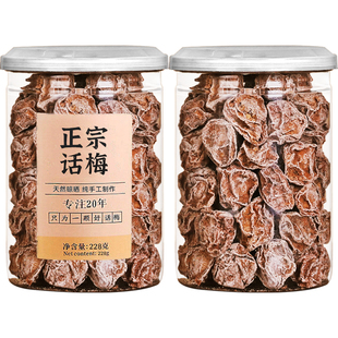 正宗九制话梅泡水酸梅干孕妇梅子零食盐津甘甜潮汕蜜饯官方旗舰店