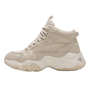 斯凯奇加绒女鞋春季新款休闲鞋运动鞋高帮雪地靴子女款保暖二棉鞋