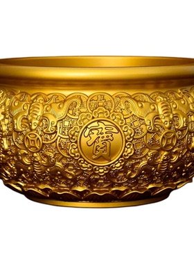 黄铜金蟾聚宝盆摆件开业送礼