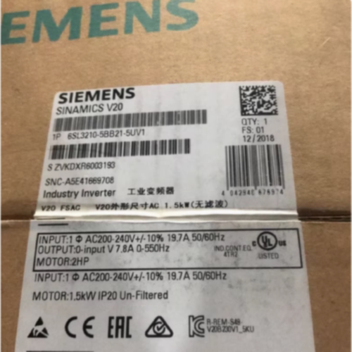 议价6SL3210-5BB22-2UV1 西门子V20标准通用变频器 6SL32105BB222