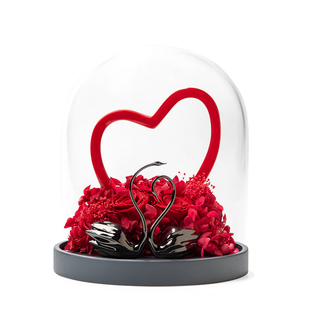 SEEROSE西罗斯对黑天鹅永生花黑玫瑰送女朋友生日春节生日礼物