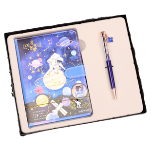 宇航员记事本日记本学生笔记本子文艺精致文具手账本套装手帐礼盒送同学小礼品创意生日礼物男生女孩子伴手礼