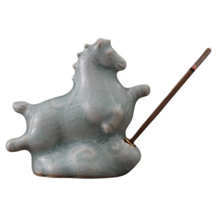 陶瓷线香插香座香托摆件创意唐马家用室内茶桌茶台桌面香薰炉装饰